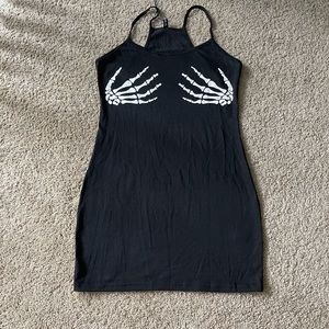 Skeleton hands mini dress